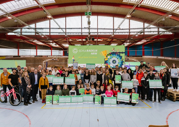 Beim "Schulradeln" sahnten das Alexander-von-Humboldt-Gymnasium und die Europaschule Bornheim drei Preise ab. Foto: Zukunftsnetz Mobilität NRW/Smilla Dankert