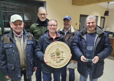 Sieger des Schützen-Wanderpreises der Stadt Bornheim (v.l.): Christian Fritzen, Guido Schmitz, Walter Klemmer, Gerhard Linden und Ralf Schneider