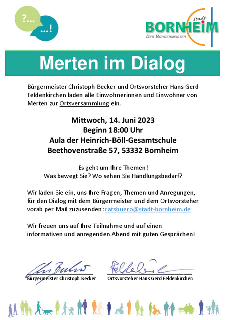 Plakat Dialog vor Ort in Merten