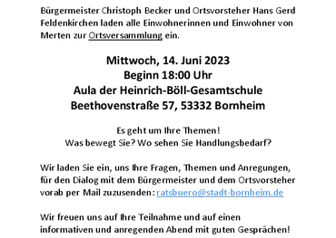 Plakat Dialog vor Ort in Merten