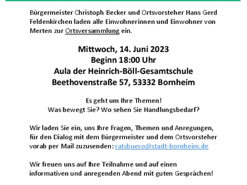 Plakat Dialog vor Ort in Merten