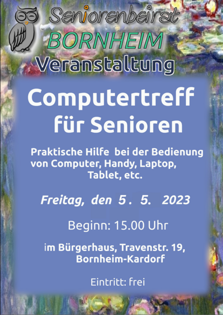 Plakat Computertreff für Senioren