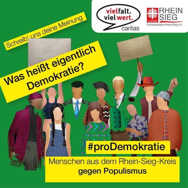 Plakat Caritas-Aktion "#proDemokratie"