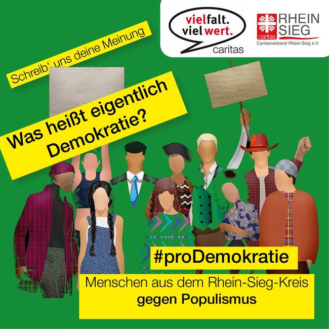 Plakat Caritas-Aktion "#proDemokratie"