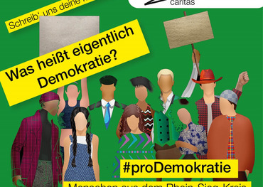 Plakat Caritas-Aktion "#proDemokratie"