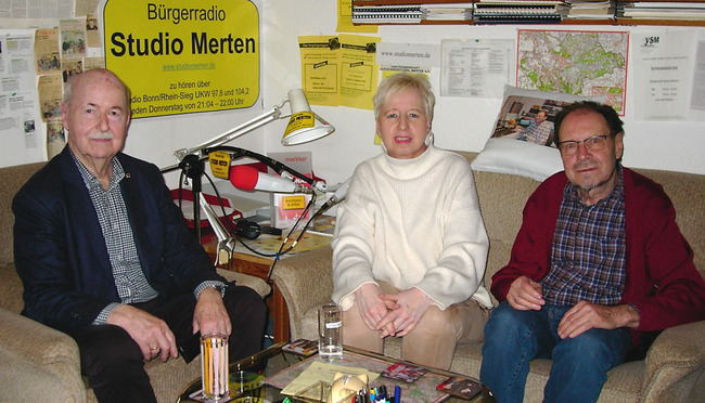 Zu Gast im Studio (v.l.): Carl Jakob Bachem, Claudia Knöfel und Otto Ganser. Foto: Studio Merten
