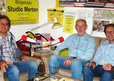 Im Radio Studio Merten (v. l.): Gerald Löhrer, Martin Riedel und Otto Ganser. Foto: Studio Merten 