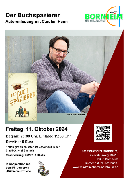 Plakat Lesung Carsten Henn in der Stadtbücherei