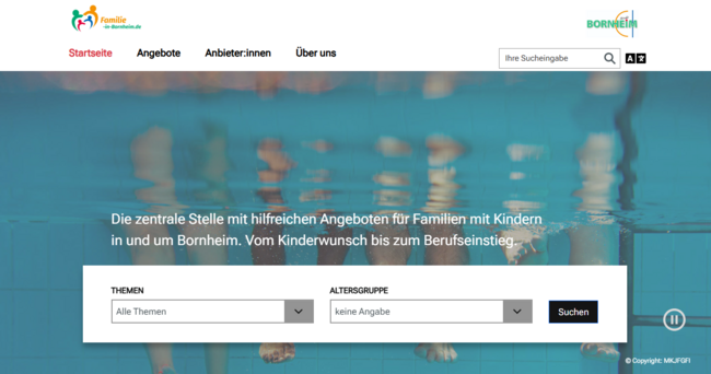 Startseite des Online-Familienwegweisers