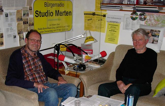 Moderator Otto Ganser im Gespräch mit Peter Stock über Hans Süper. Foto: Studio Merten