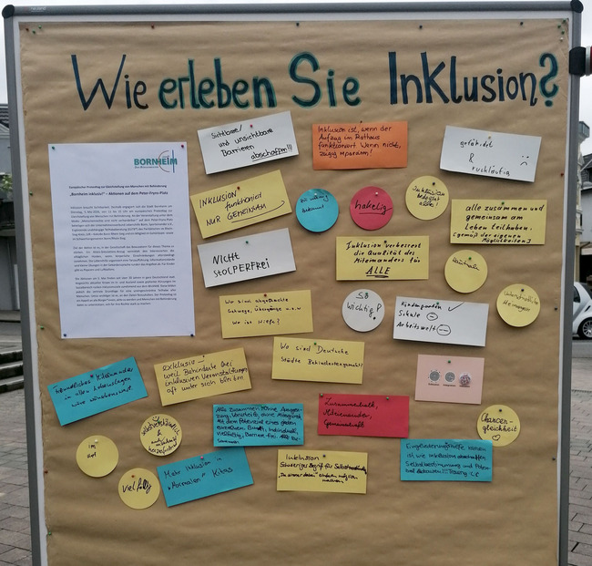 Besucherinnen und Besucher teilten Ihre Gedanken zur Inklusion