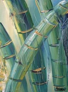 Bambus, Acryl auf Leinwand, 40 x 50 cm