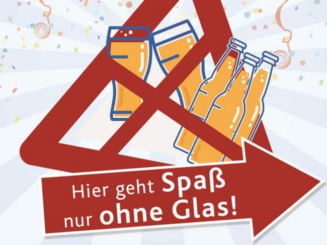 Banner Hier geht Spaß nur ohne Glas