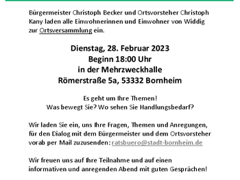 Plakat Bürgerdialog in Widdig