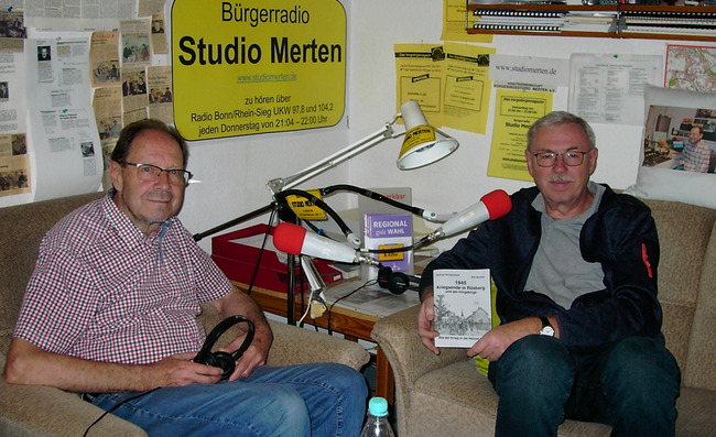 Otto Ganser (links) und Willi Hermann im Radio Studio Merten Otto Ganser und Willi Hermann im Radio Studio Merten