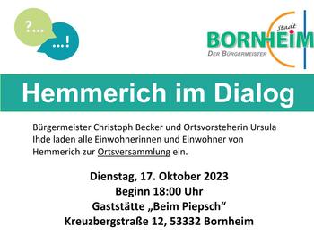 Plakat Bürgerdialog in Hemmerich