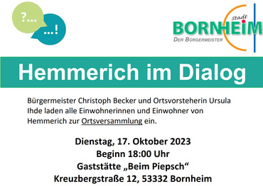 Plakat Bürgerdialog in Hemmerich