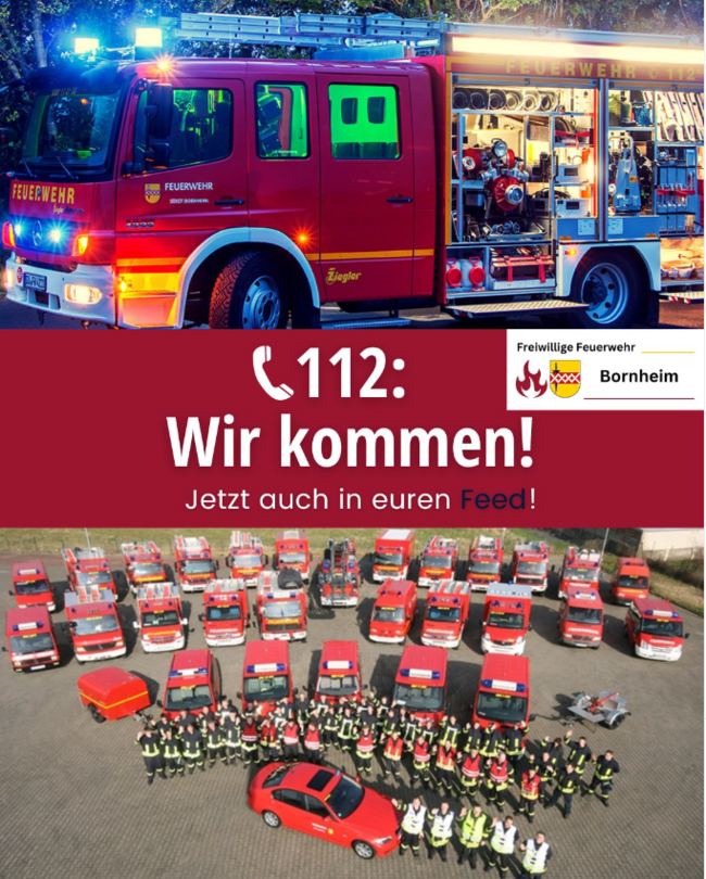 Freiwillige Feuerwehr der Stadt Bornheim postet ab sofort auf Social Media