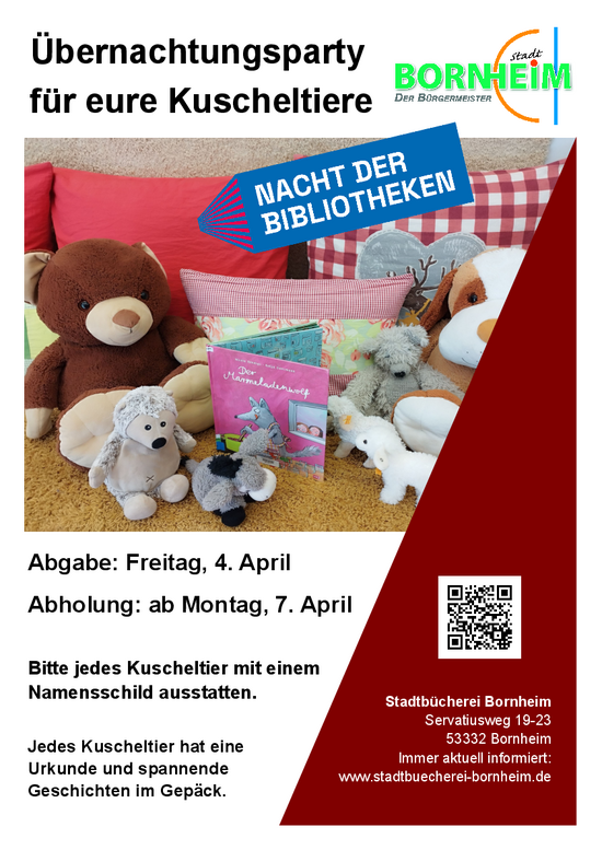 Kuscheltierübernachtungsparty in der Stadtbücherei Bornheim