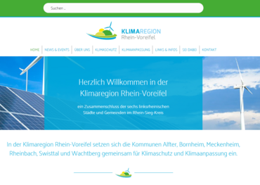Die neue Startseite der Klimaregion Rhein-Voreifel