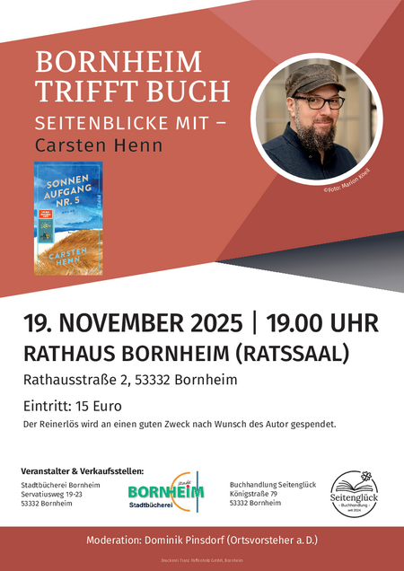 Plakat Bornheim trifft Buch - Seitenblicke mit Carsten Henn