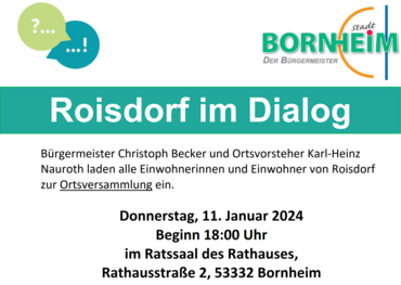 Plakat Bürgerdialog in Roisdorf