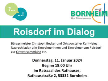 Plakat Bürgerdialog in Roisdorf