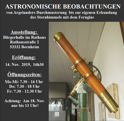 Einladung Ausstellung Astronomische Beobachtungen