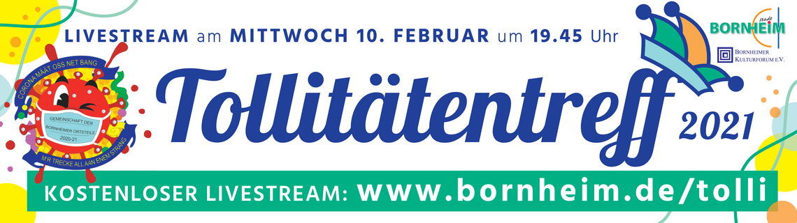 Banner Tollitätentreff der Stadt Bornheim 2021