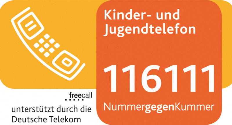 Grafik zum Kinder- und Jugendtelefon mit der Nummer 116111