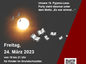 Plakat Pyjama-Lese-Party in der Stadtbücherei Bornheim