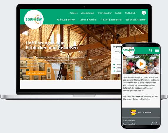 Die neue Webseite der Stadt Bornheim präsentiert sich in modernem Design