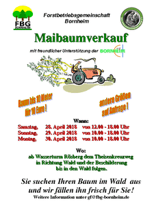 Plakat zum Maibaumverkauf