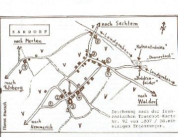 Historische Karte von Kardorf. FOTO: WILFRIED HENSELER